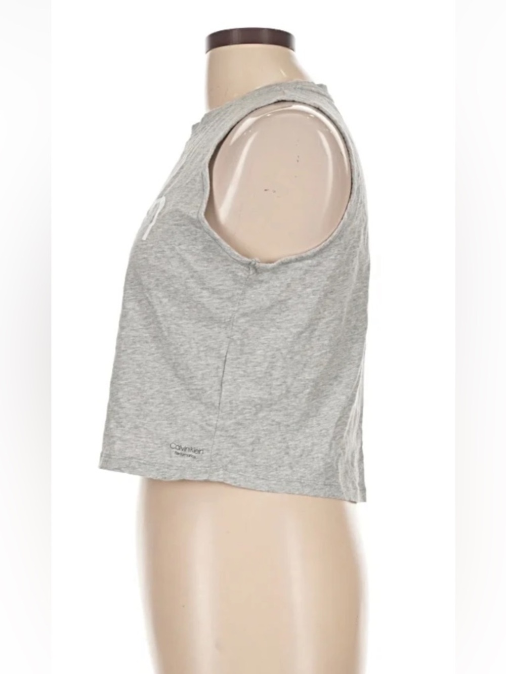 Calvin Klein Performance Grey Cropped Logo Tank - Picture 2 of 5
